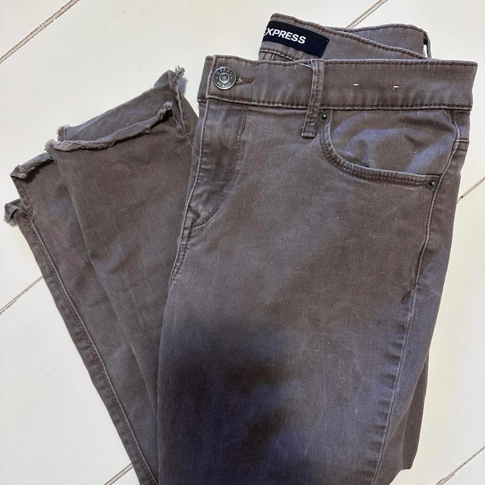 Brown Ankle Legging Mid Rise Jean